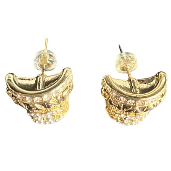 Gold CHANEL Crystal Ice Bucket Stud Earrings Autumn 2023 (CHXX015) - Picture 4 of 6